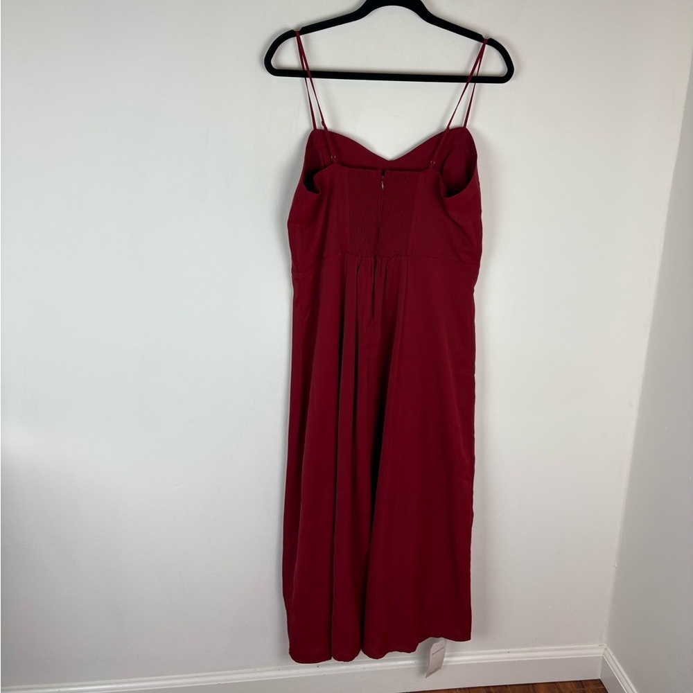 NWT Abercrombie & Fitch Camille Midi Dress in Red Size Large Petite - Picture 5 of 9
